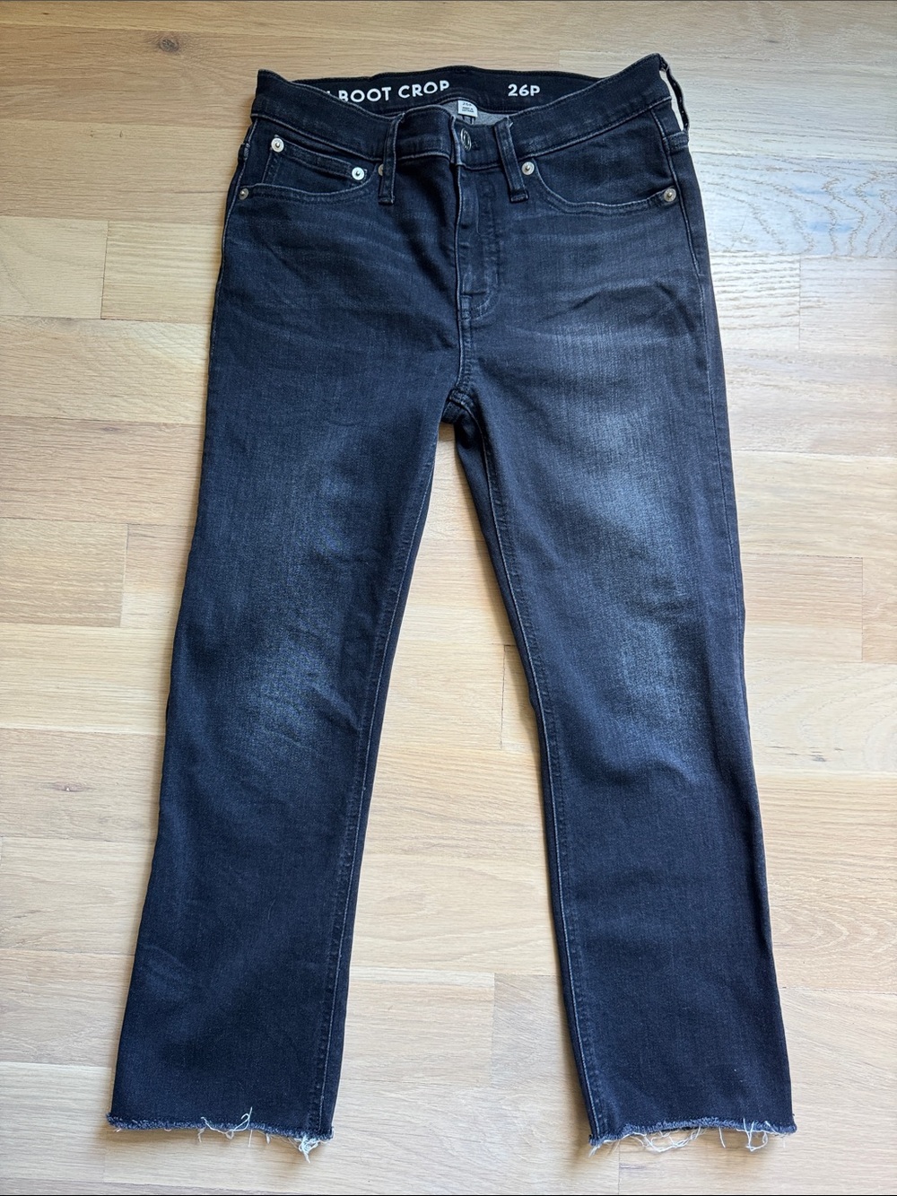 J.Crew Petite 9” Demi-boot Crop Jeans in Charcoal Wash - Petite 26